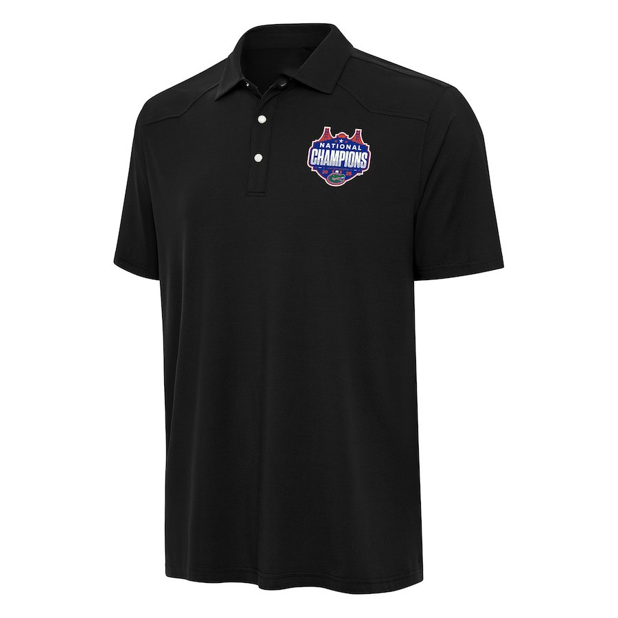 Antigua Black Florida Gators 2025 NCAA Men's Basketball National Champions Western Polo Shirt
