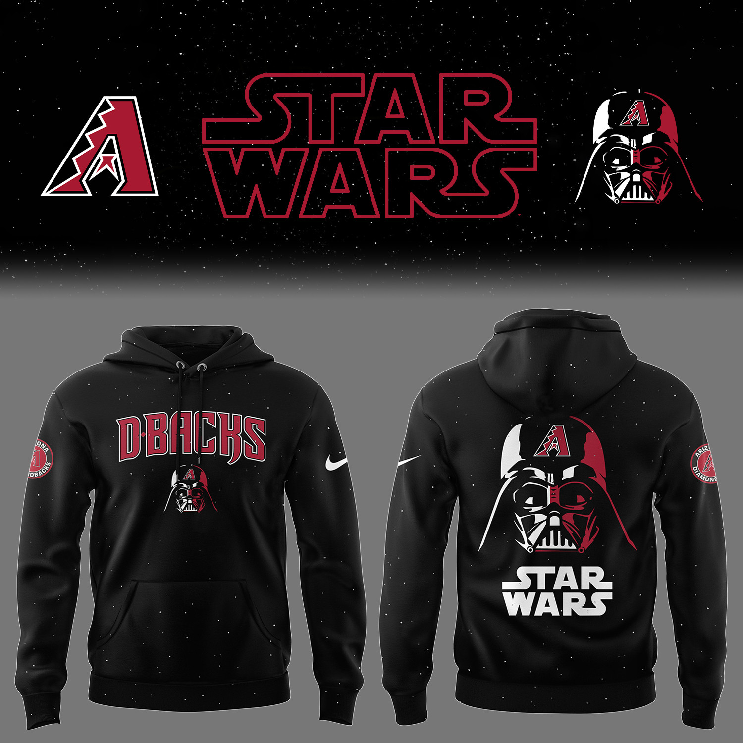 Arizona Diamondbacks 2025 X Star Wars Hoodie Gifts For Baseball Lovers