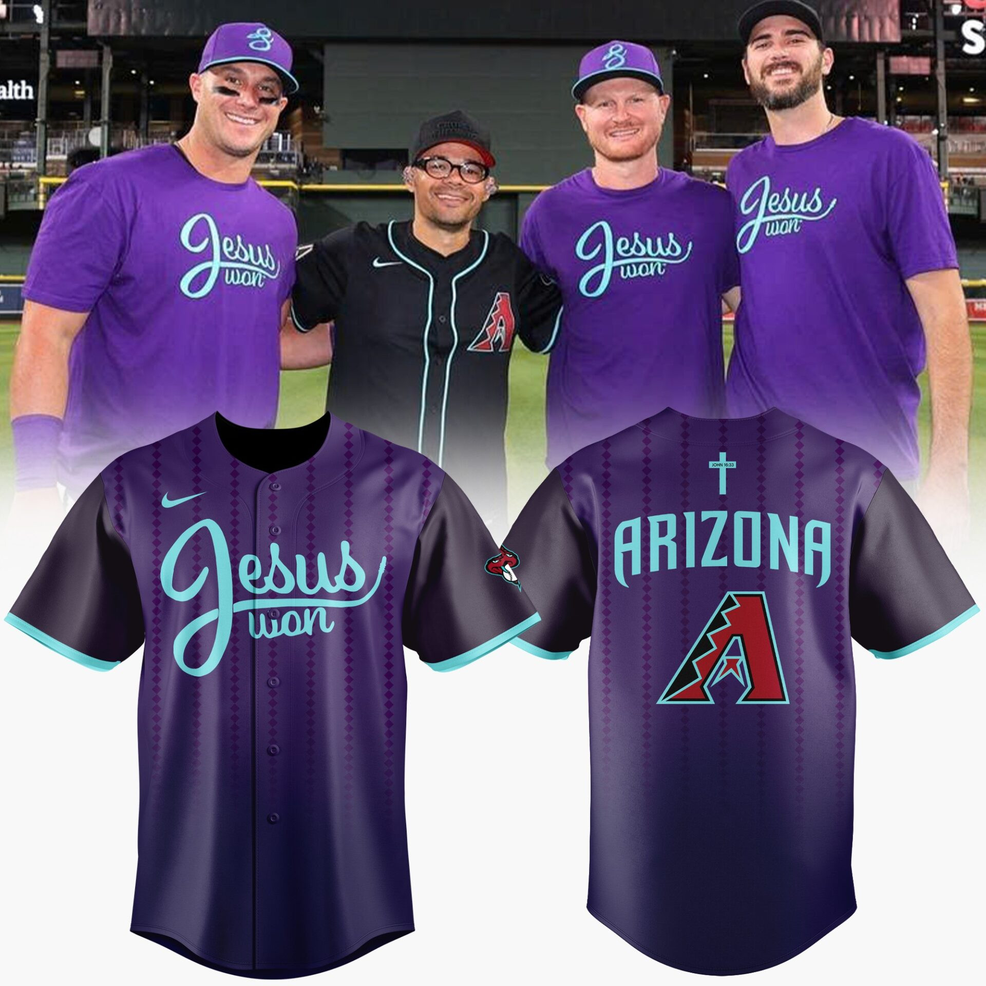 Arizona Diamondbacks Jesus Won 2025 Jersey Best Gifts For Baseball Lovers