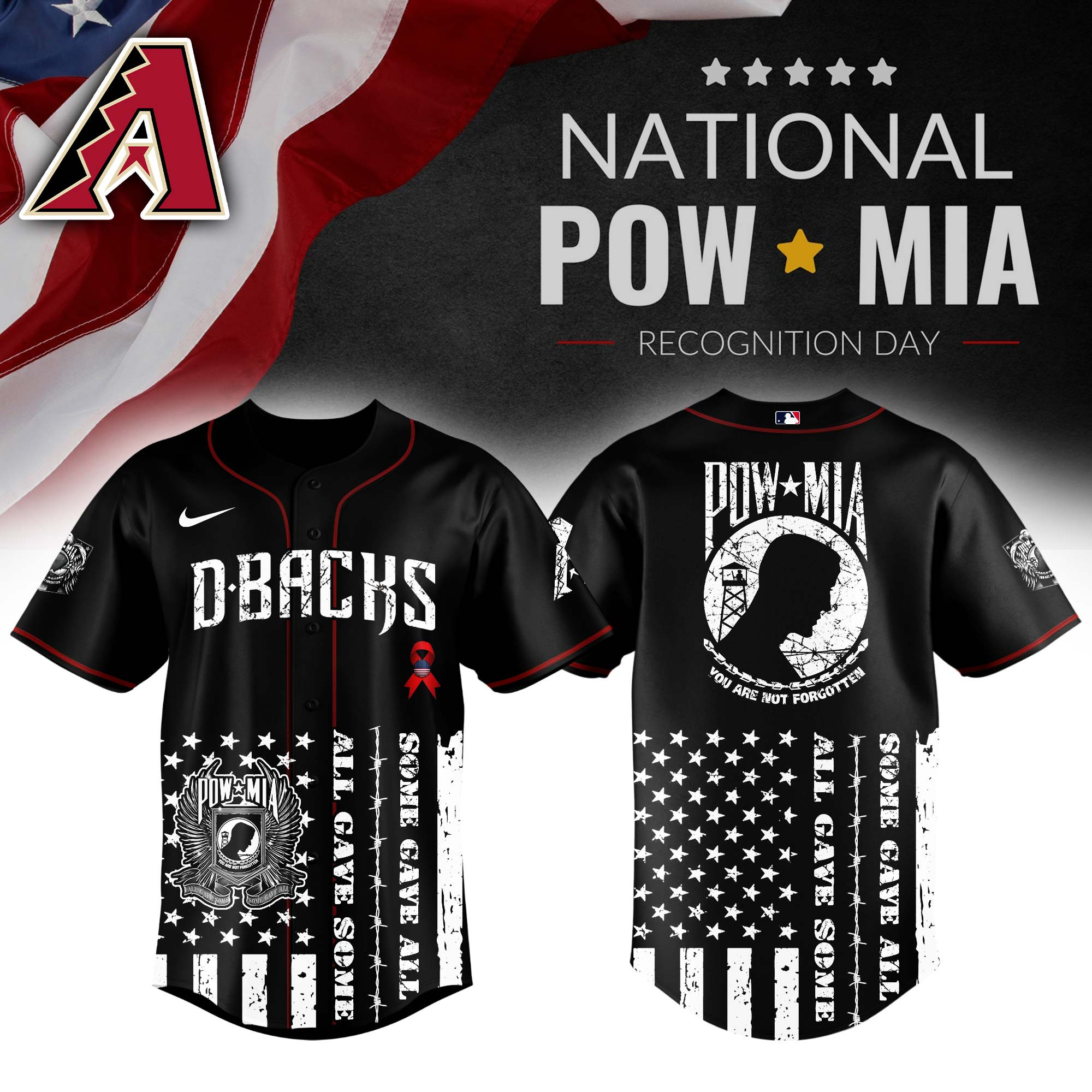 Arizona Diamondbacks Mlb X National Powmia Recognition Day Baseball Jersey For Fans