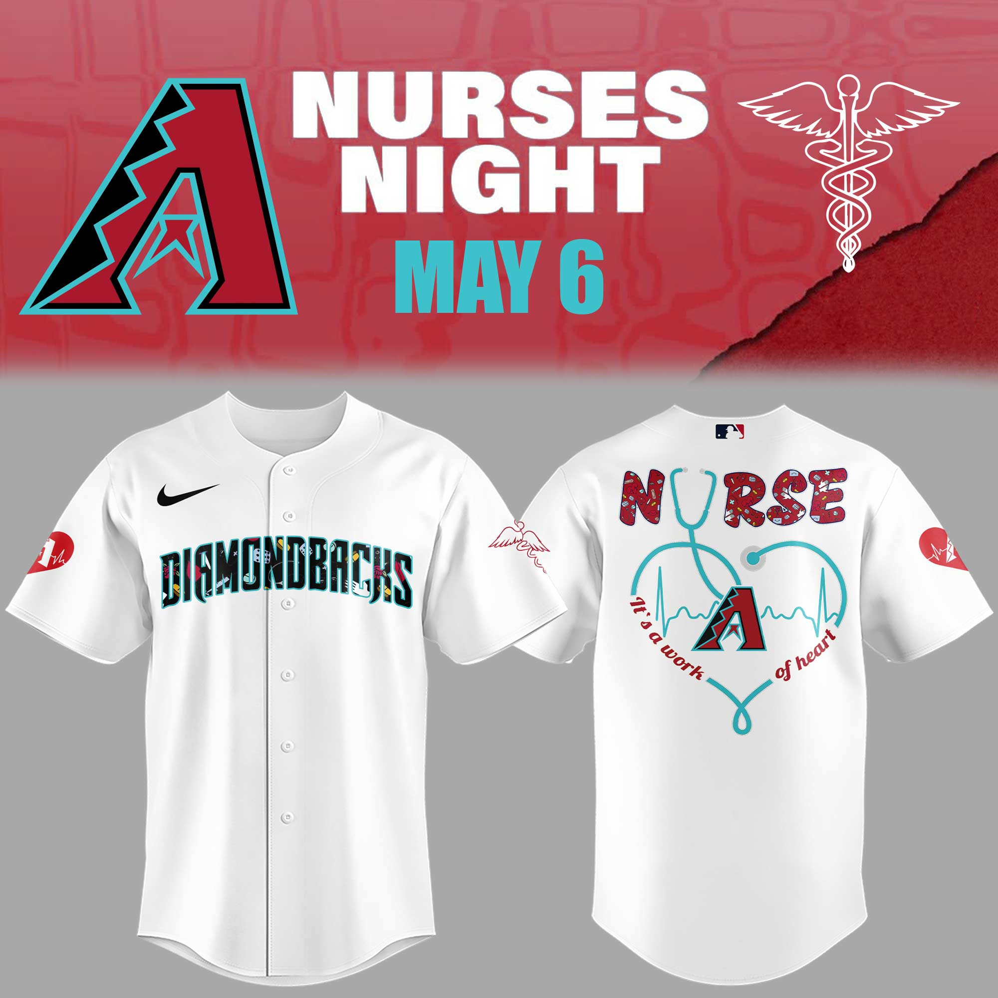 Arizona Diamondbacks Nurses Night Jersey Baseball Enthusiast Gifts
