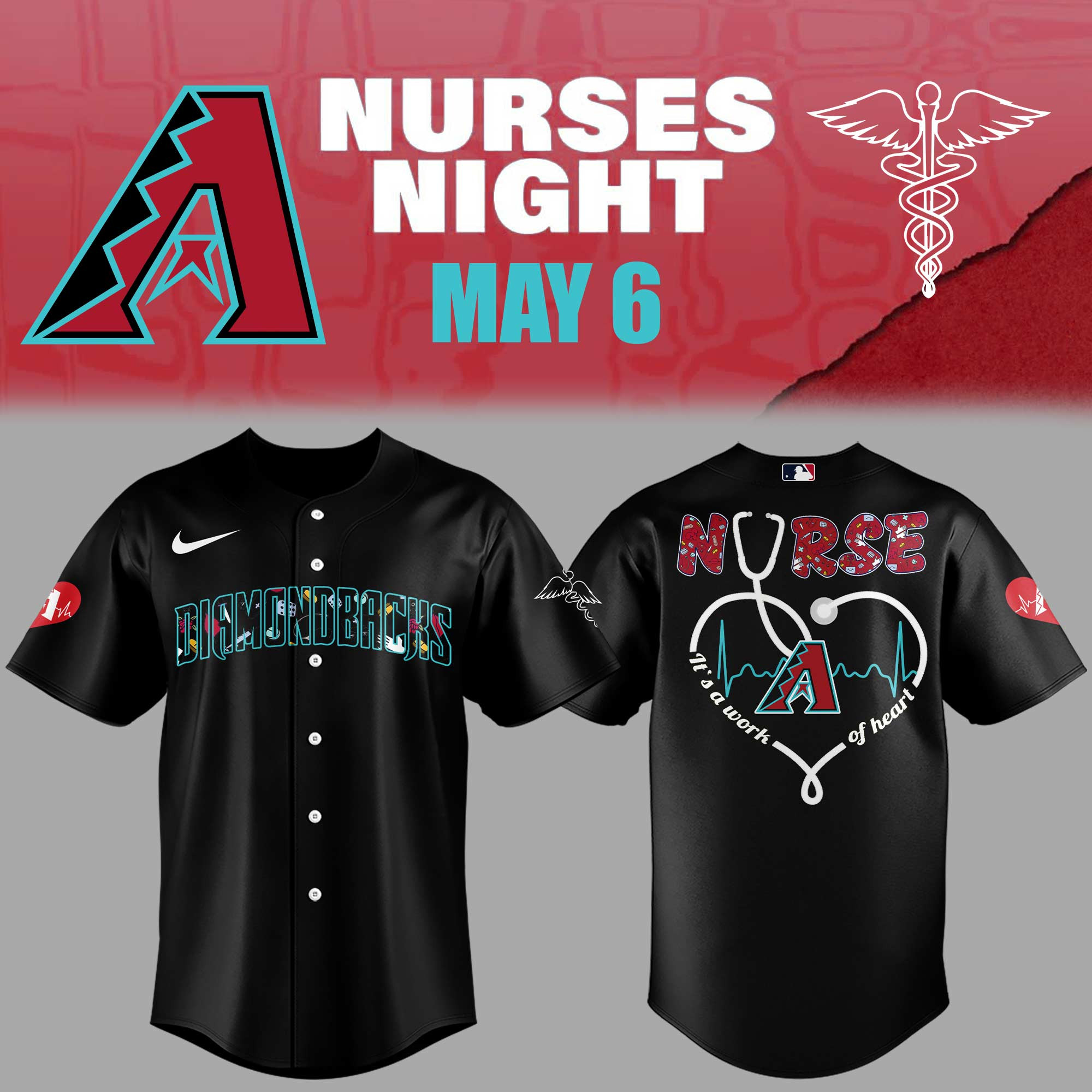 Arizona Diamondbacks Nurses Night Jersey Baseball Enthusiast Gifts