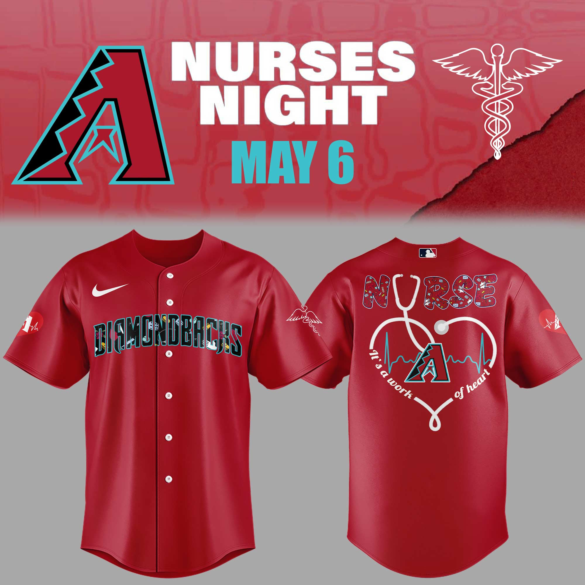 Arizona Diamondbacks Nurses Night Jersey Baseball Enthusiast Gifts