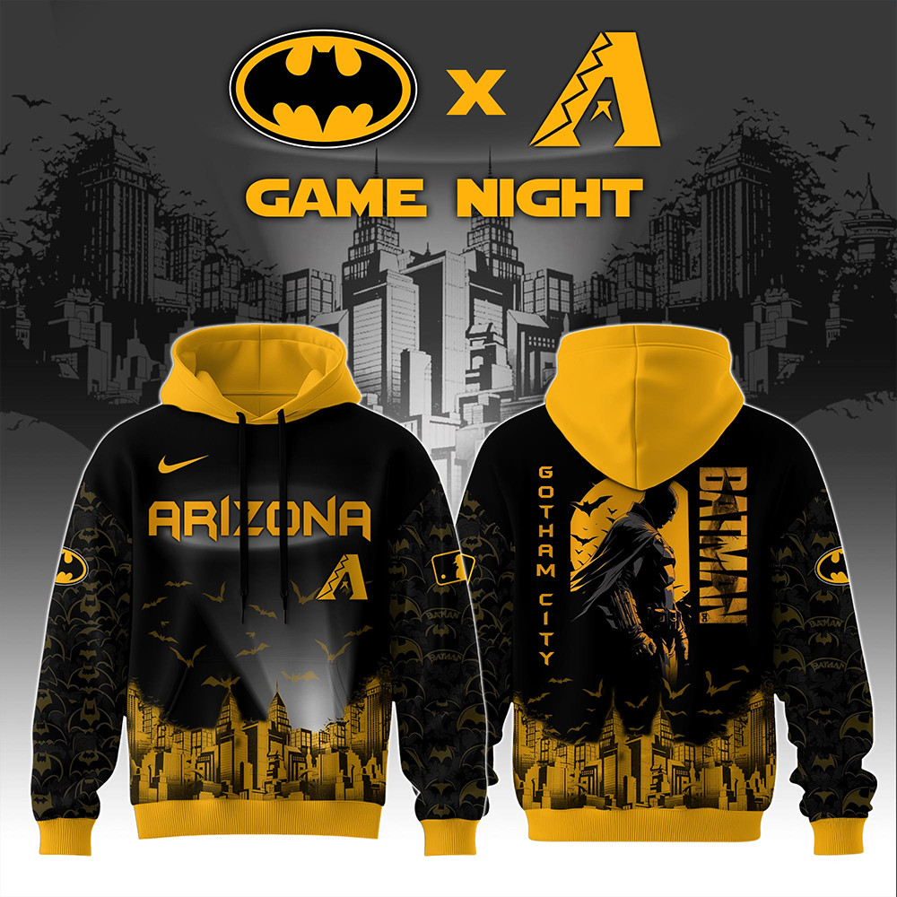 Arizona Diamondbacks x DC Batman Game Night Hoodie Baseball Lover Gift Ideas