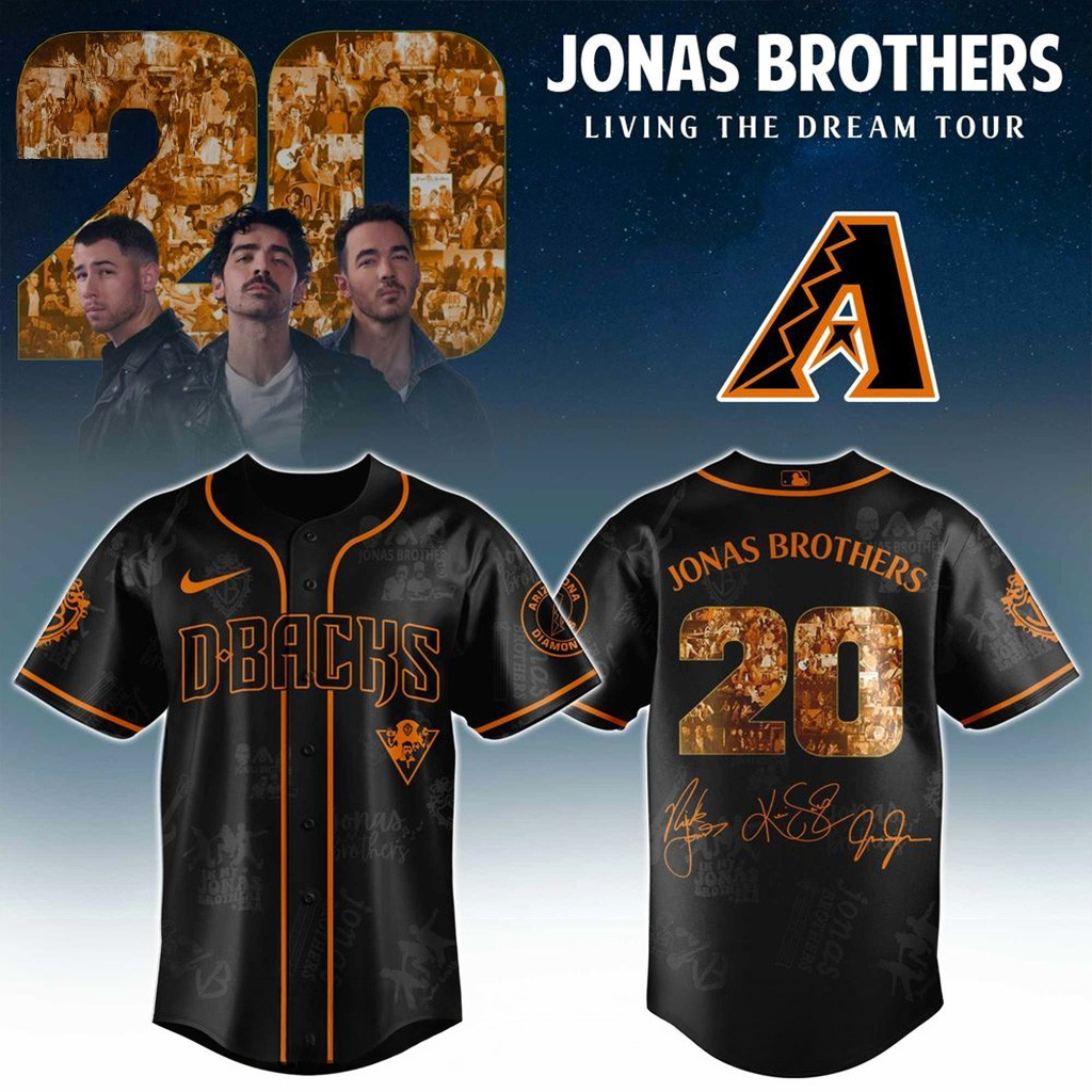 Arizona Diamondbacks X Jonas Brothers Living The Dream Tour 2025 Jersey Diamondbacks Merch