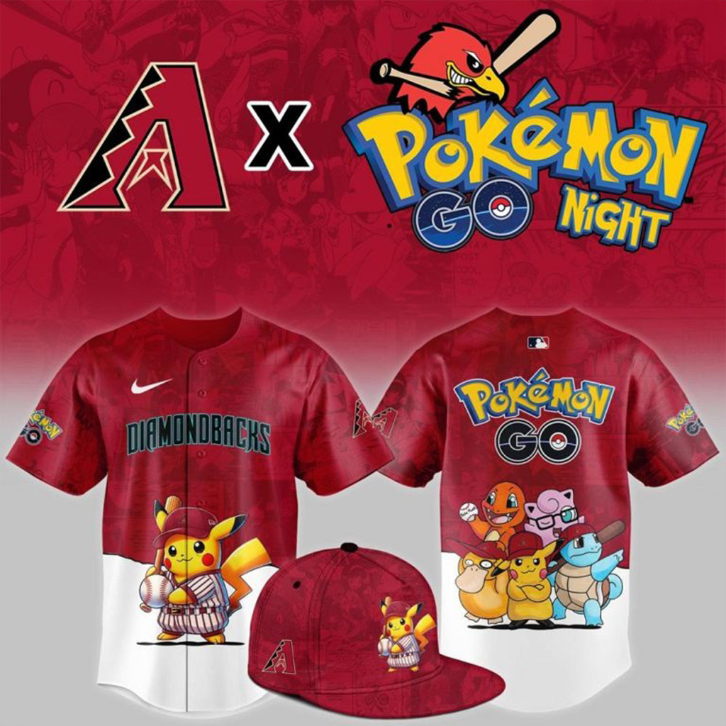 Arizona Diamondbacks X Pokemon Go Night Special Baseball Jersey Arizona Diamondbacks Merch