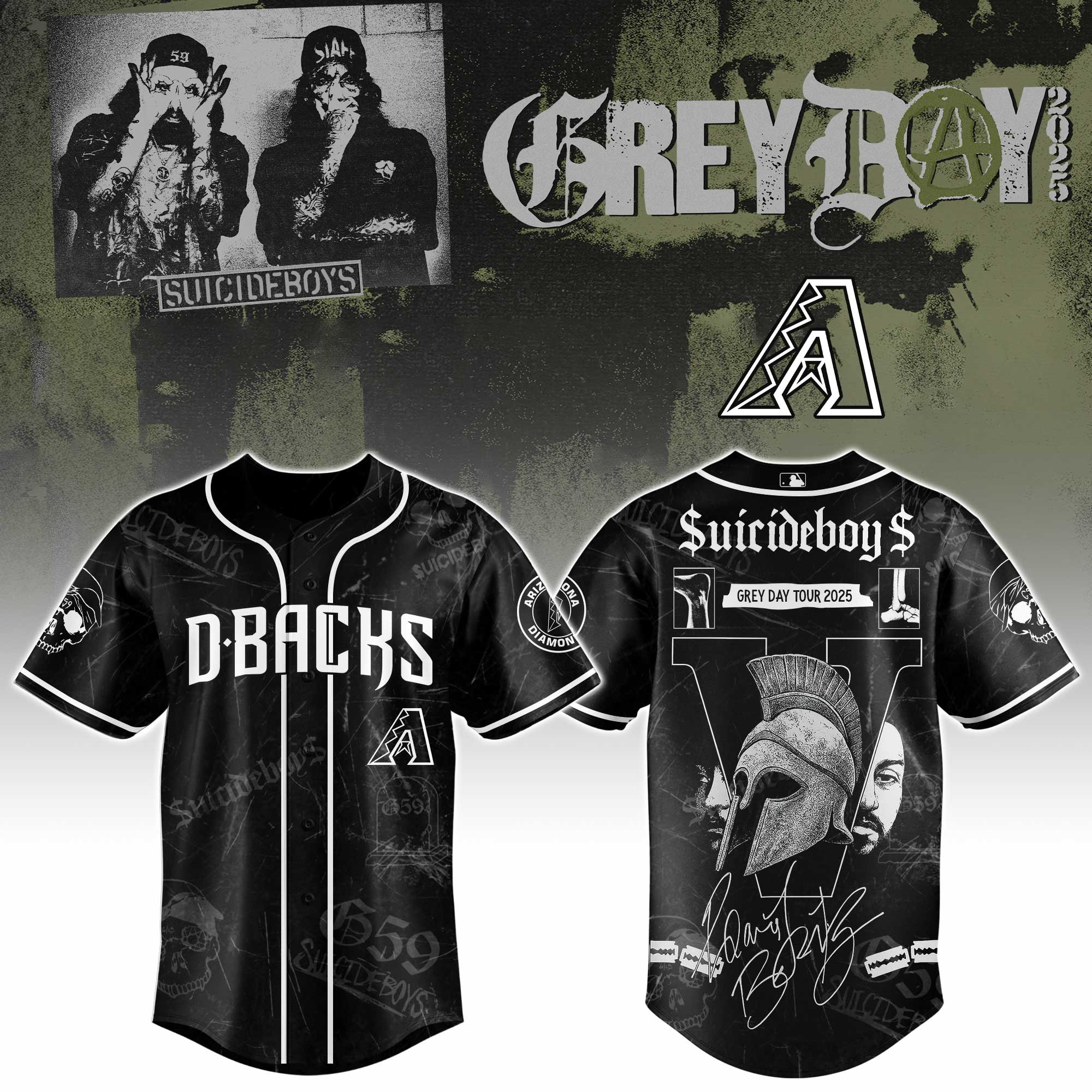Arizona Diamondbacks X Suicideboys G59 Baseball Jersey 2025 Gift For Baseball Fans