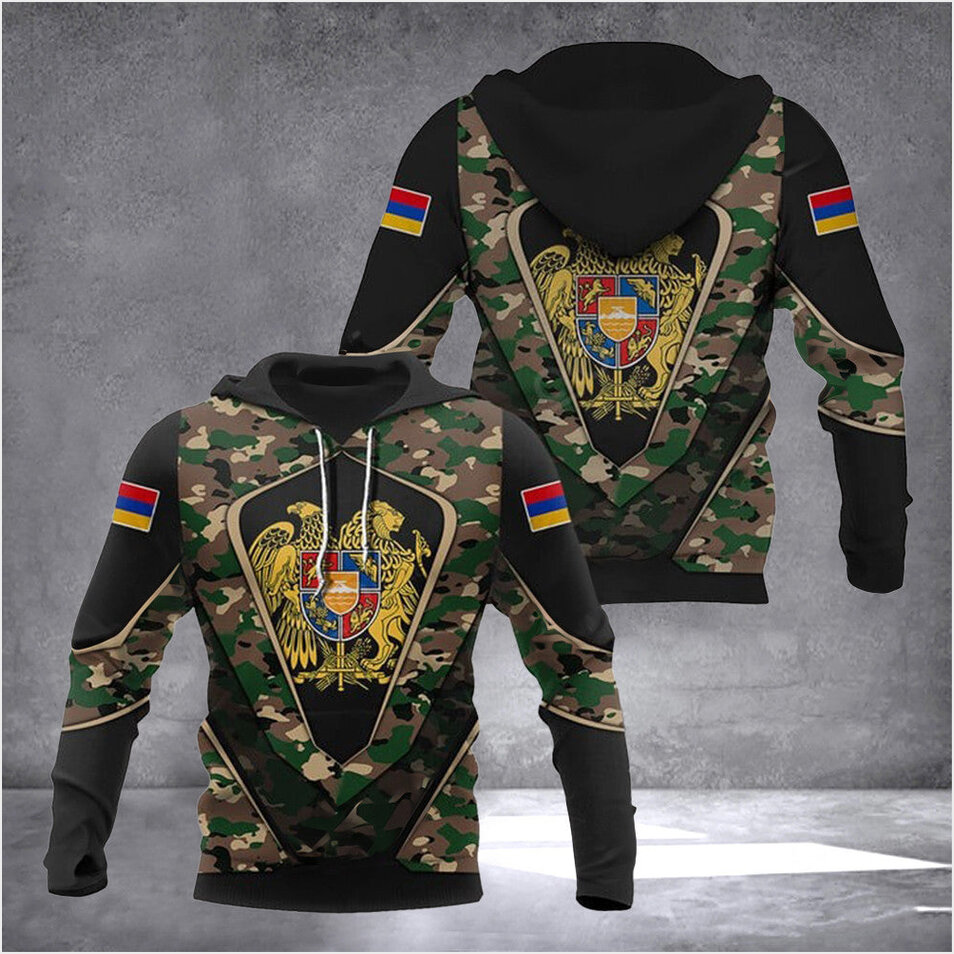Armenia Coat Of Arms Camouflage Hoodie Armenian Crest Flag With Coat Of Arms Christmas Presents