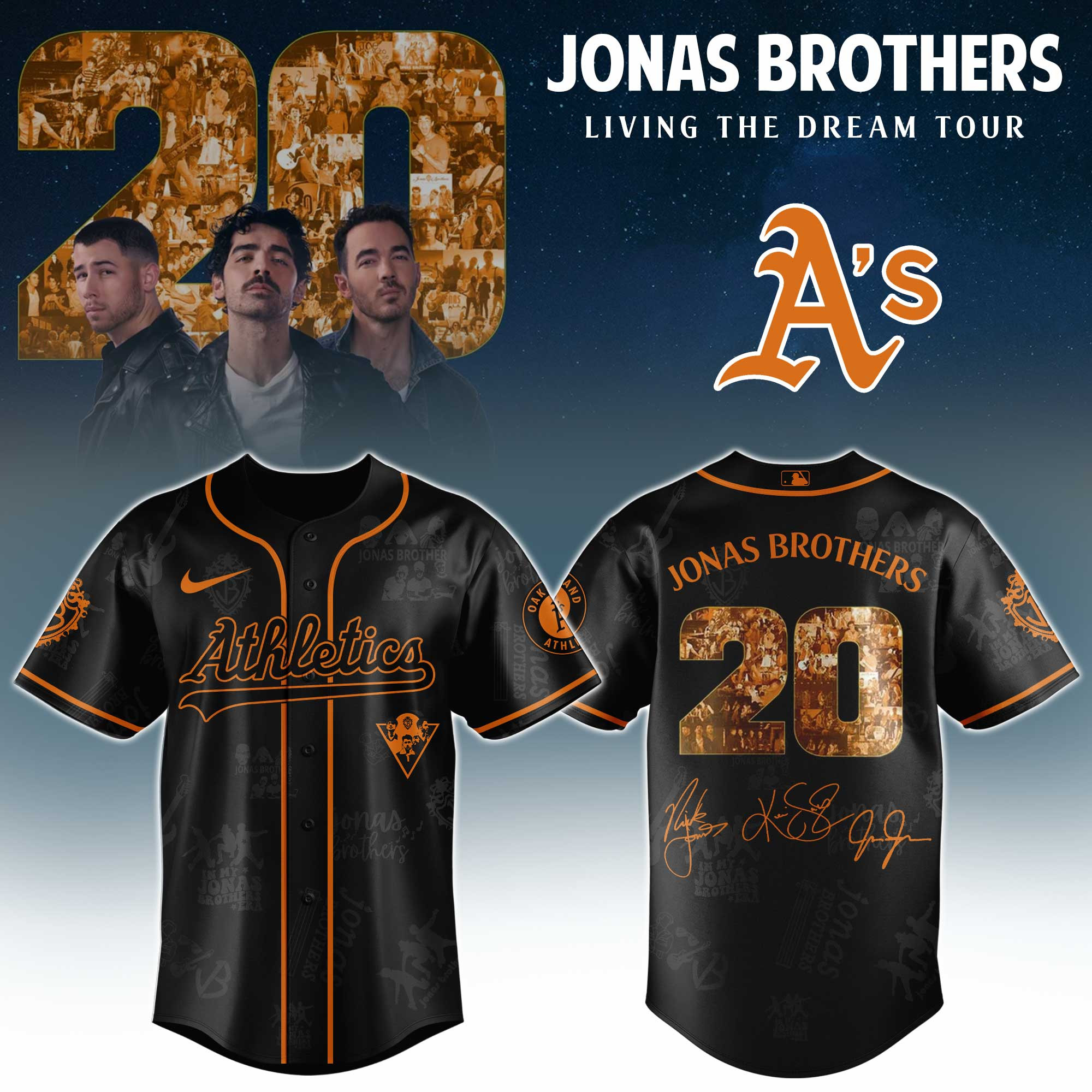 Athletics X Jonas Brothers Tour 2025 Jersey Gift For Concert Goers