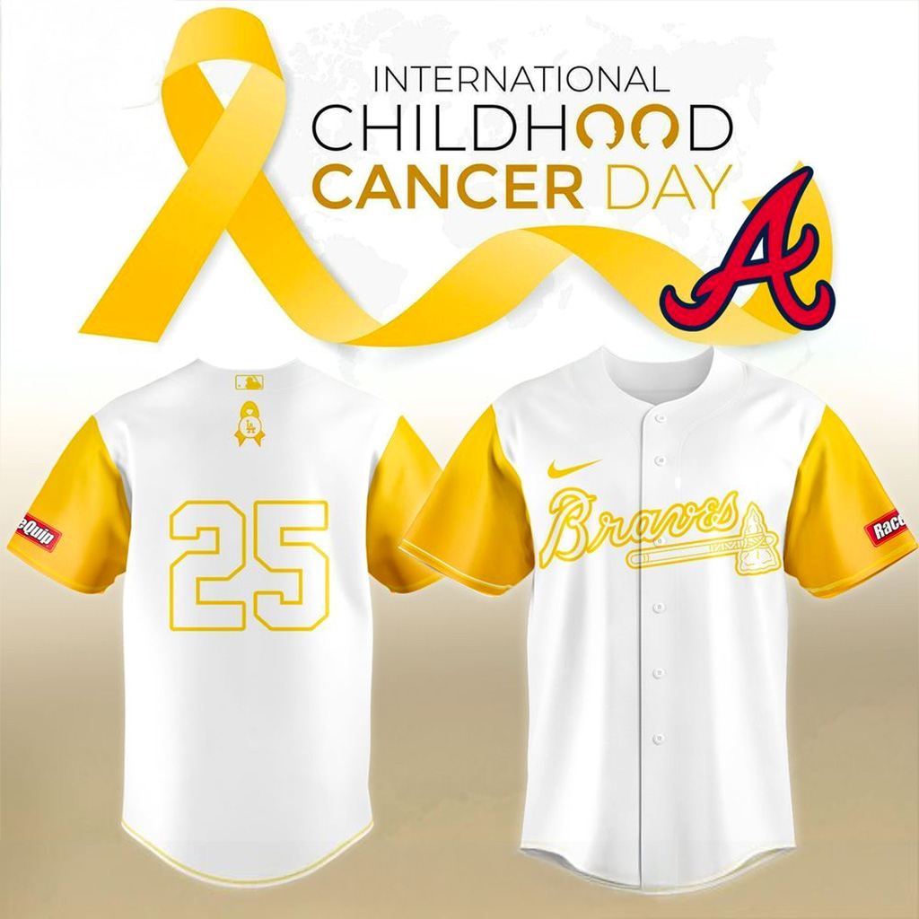 Atlanta Braves Childhood Cancer Awareness Day 2025 Jersey Atlanta Braves Merch Gifts For Fans