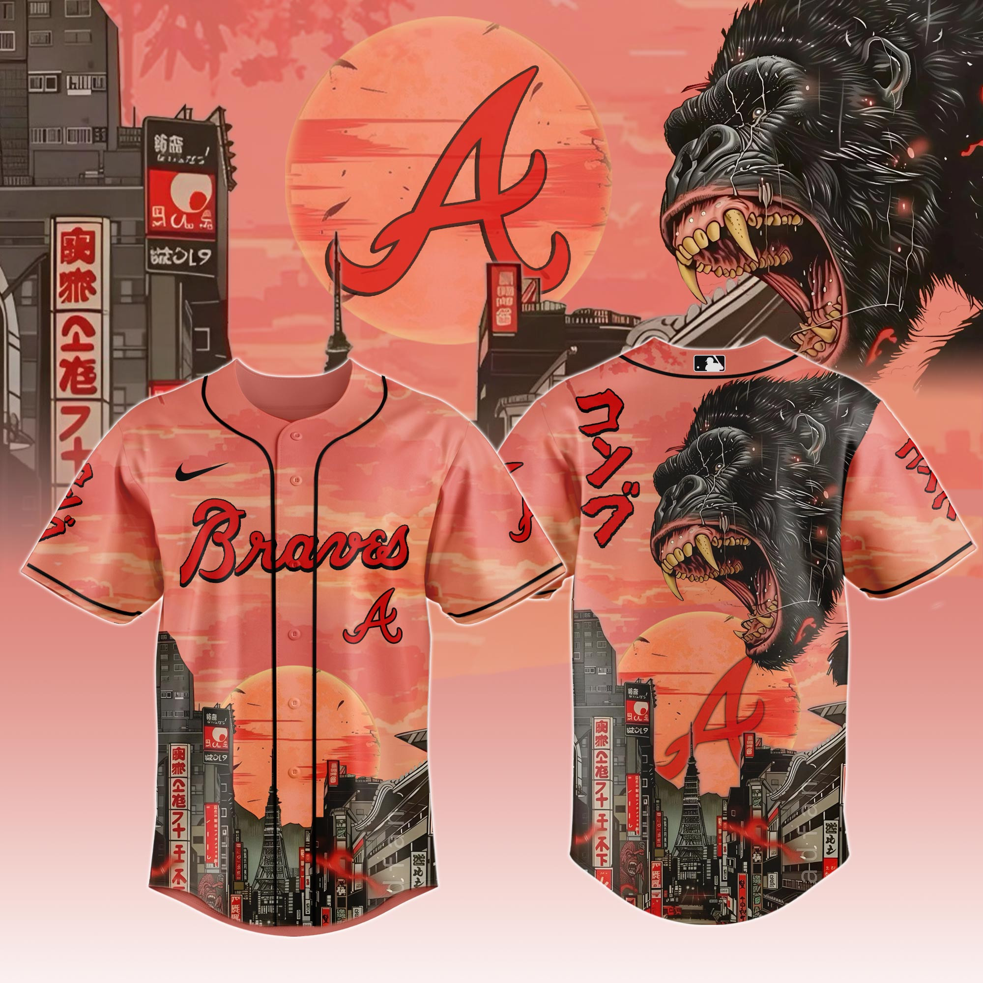 Atlanta Braves Mlb X Japanese Heritage Kong Baseball Jersey For Fans