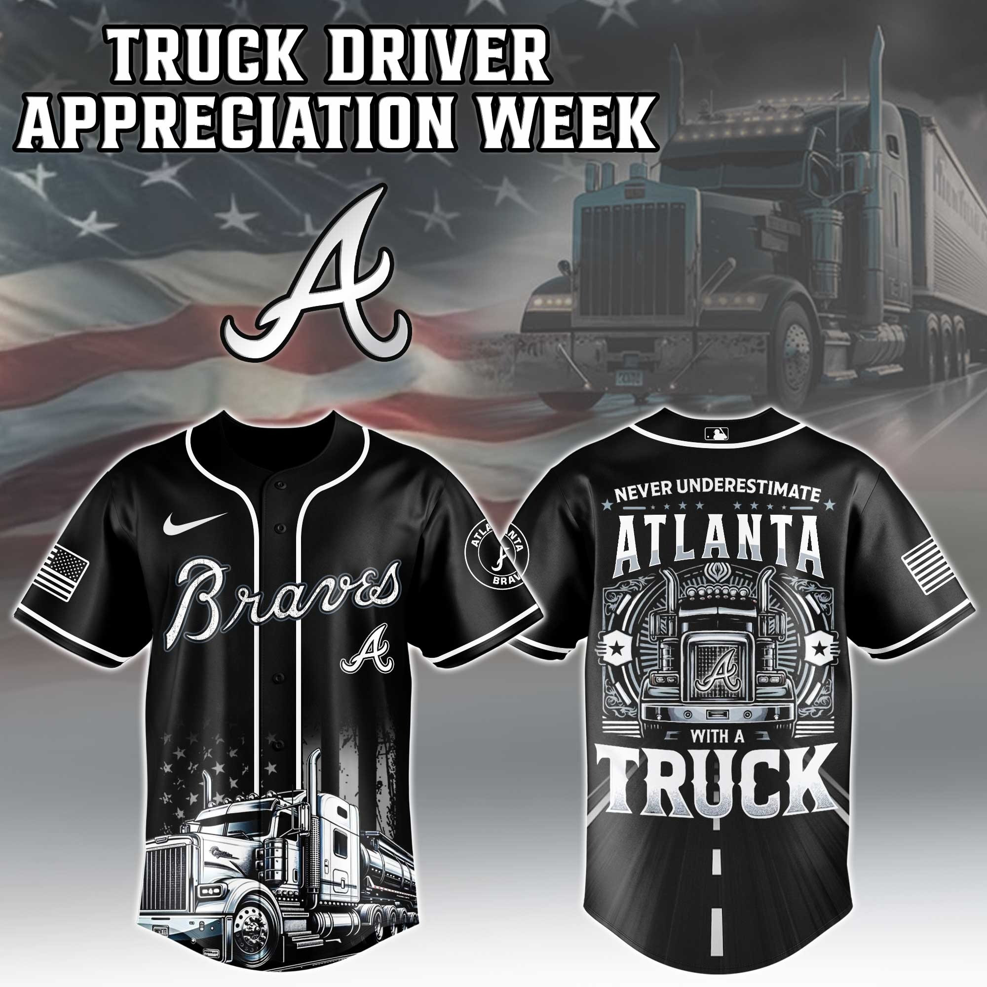 Atlanta Braves MLB X Nation Truck Driver Appreciation Week Limited Edition Jersey 2025