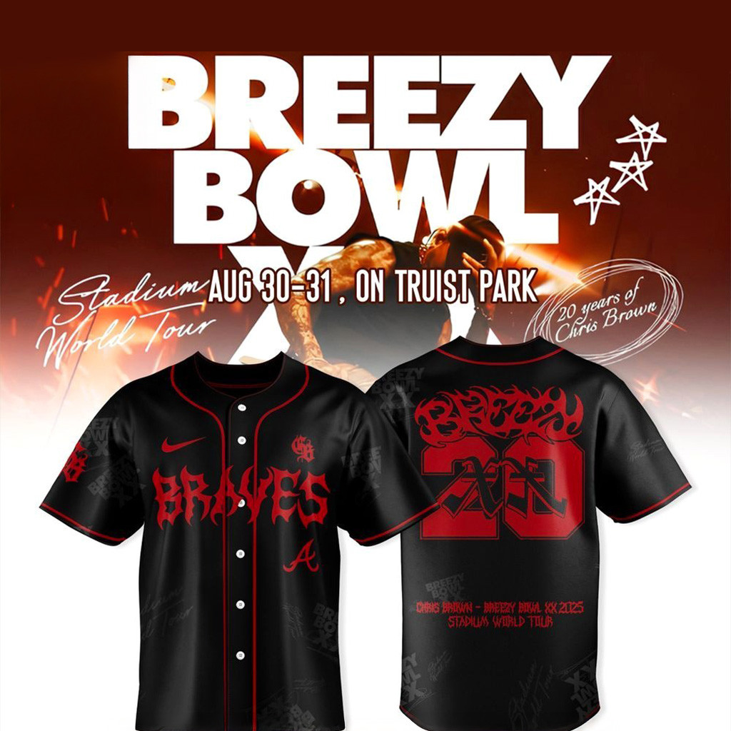 Atlanta Braves x Breezy Bowl XX Tour 2025 Jersey Atlanta Braves Merch Best Gifts For Baseball Fans