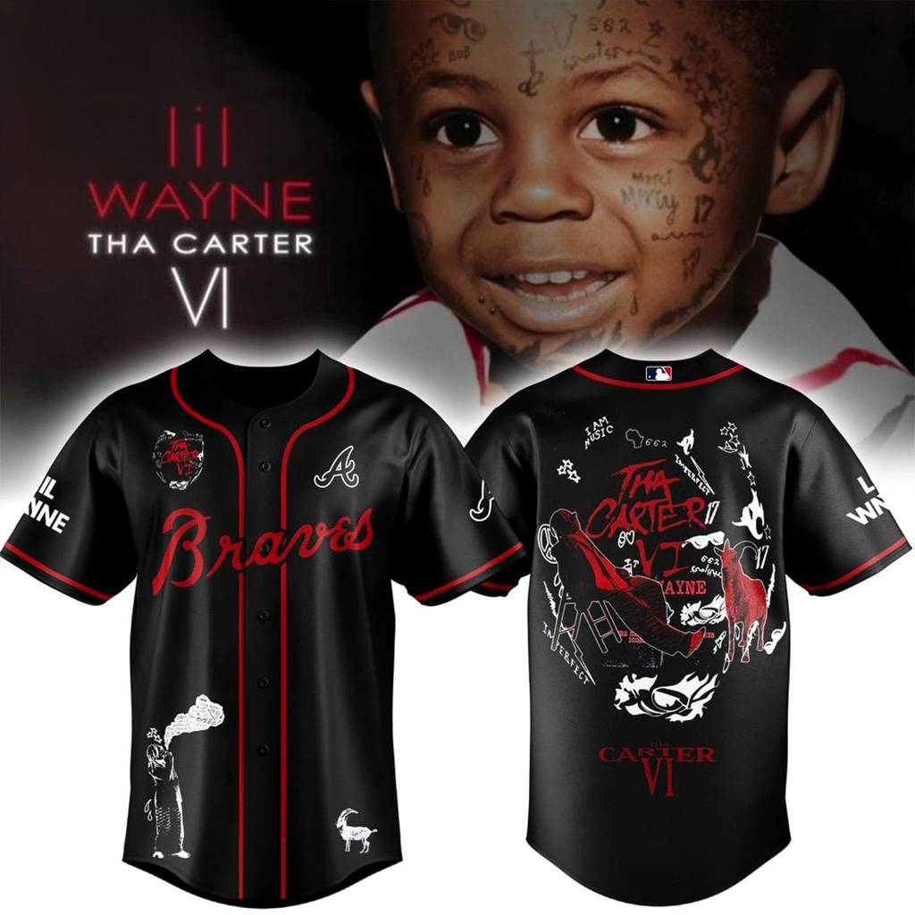 Atlanta Braves X Lil Tunechi Carter Vi Jersey Atlanta Braves Merch Cool Gifts For Men
