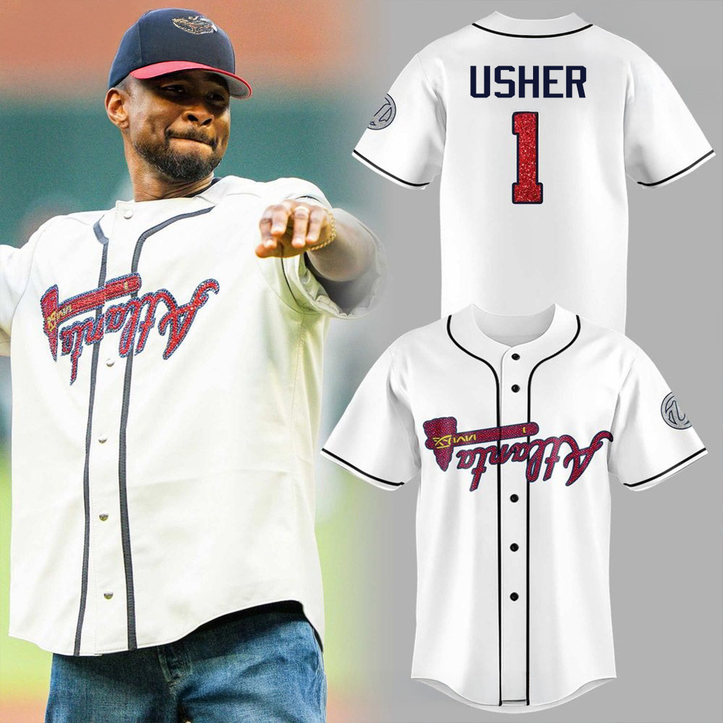 Atlanta Braves X Usher In The House 2025 Baseball Jersey Braves Merch Gifts For Baseball Lovers