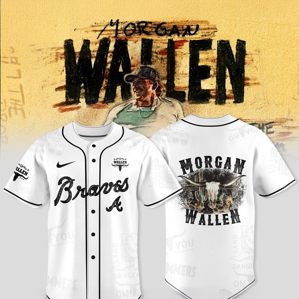 Atlanta Braves X Wallen Morgan Tour Merch 2025 Jersey Atlanta Braves Merch Gifts For Him