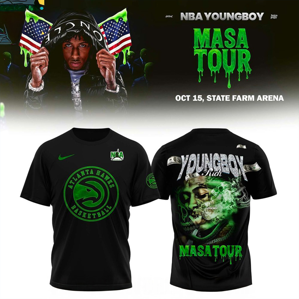 Atlanta Hawks X Nba Young Boy Masa Tour T-Shirt Hawks Merch Gifts For Fans