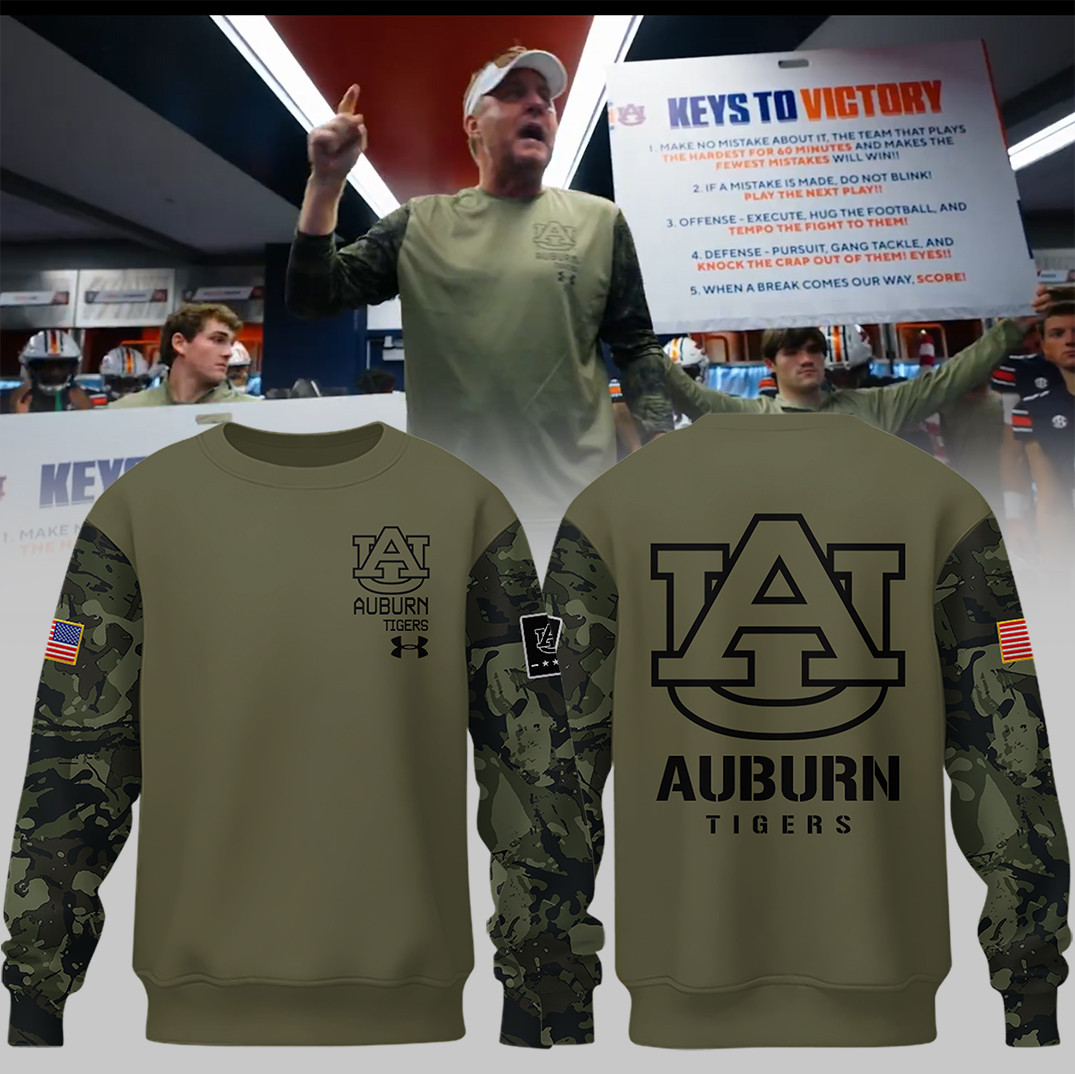 Auburn Tigers Special 2024 Military Appreciation Sweatshirt Great Gifts For Basketball Fans