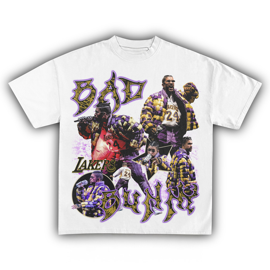 Bad Bunny Lakers T-Shirt Fan Merch Christmas Presents For Music Lovers