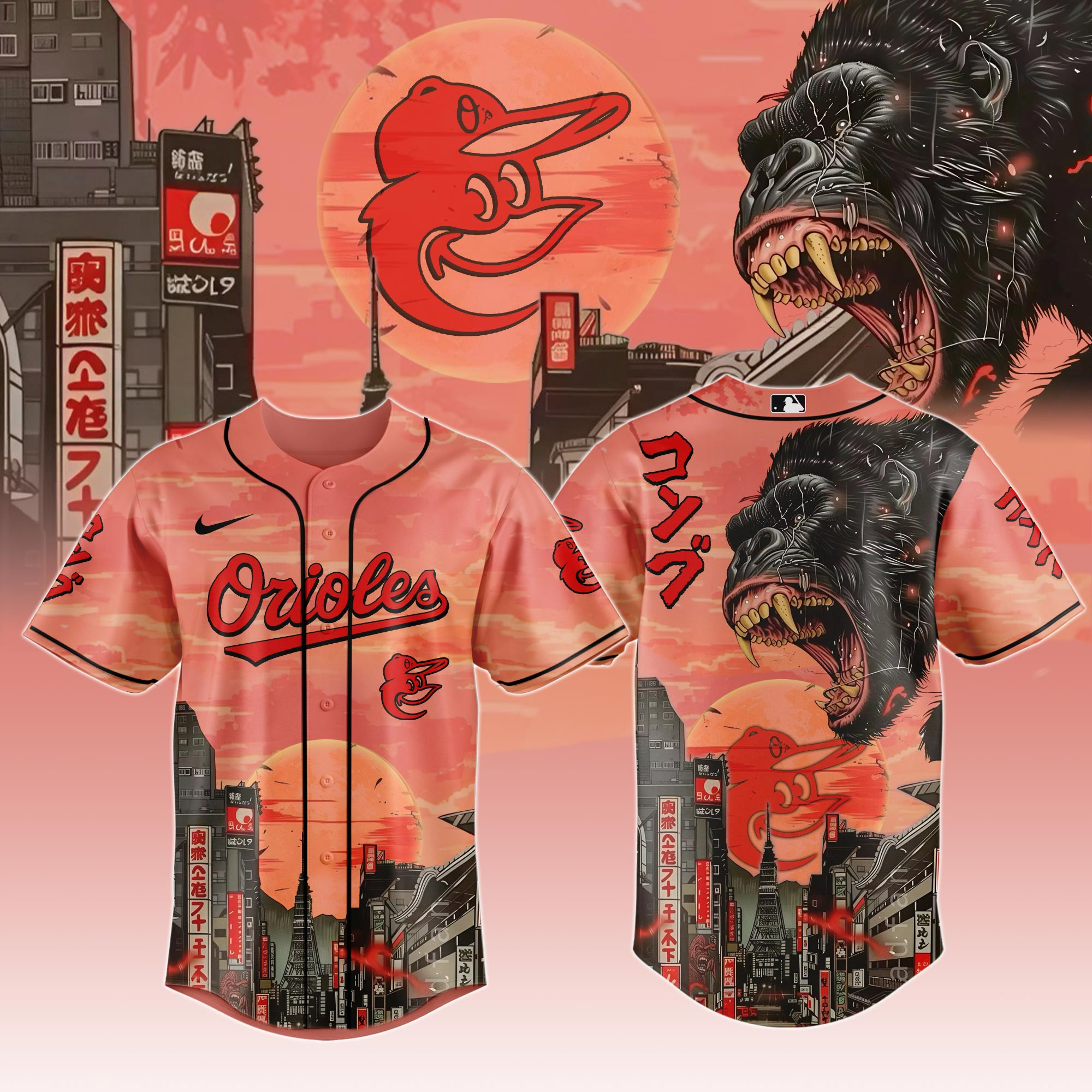 Baltimore Orioles Mlb X Japanese Heritage Kong Baseball Jersey For Fans