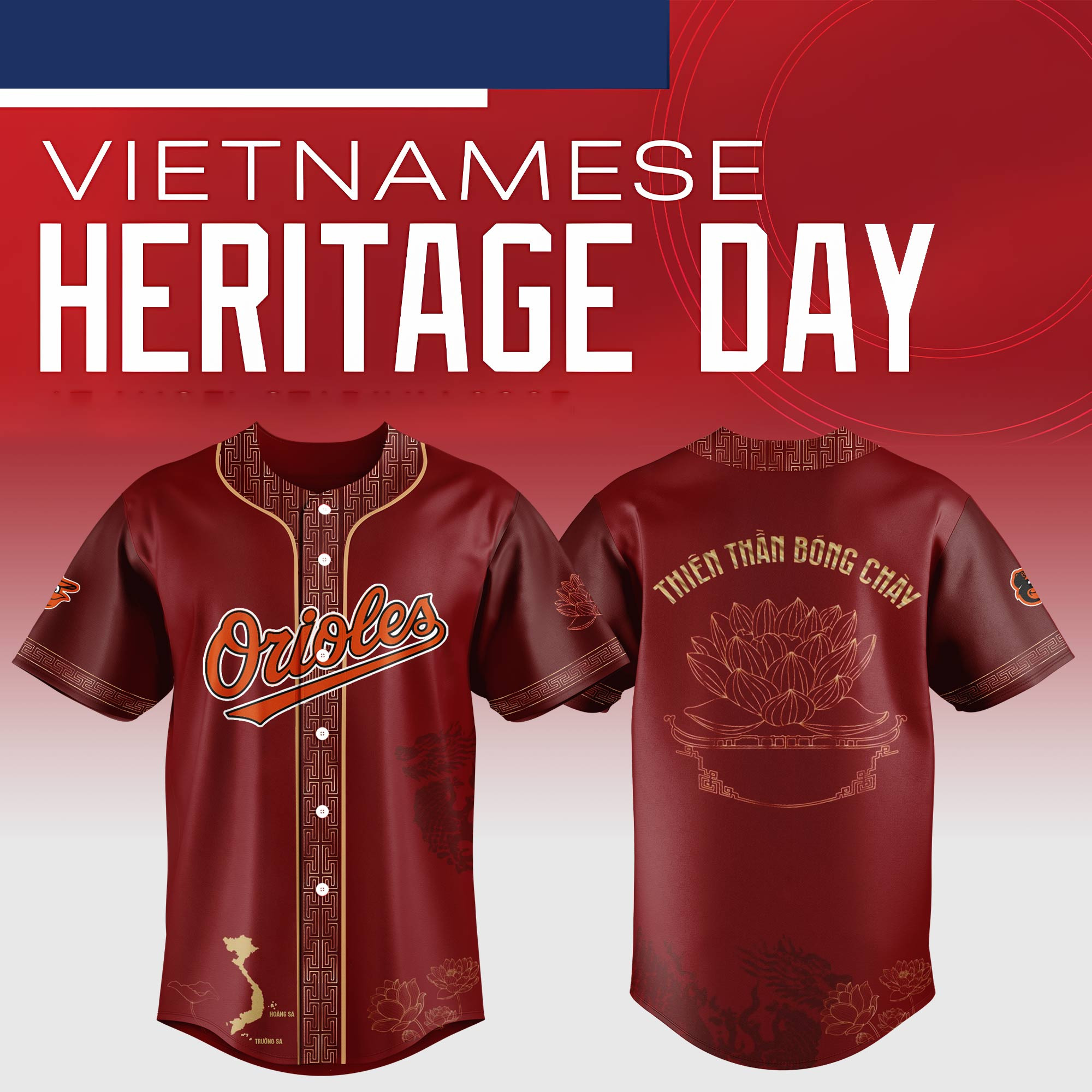 Baltimore Orioles Mlb X Vietnamese Heritage Night Baseball Jersey For Fans