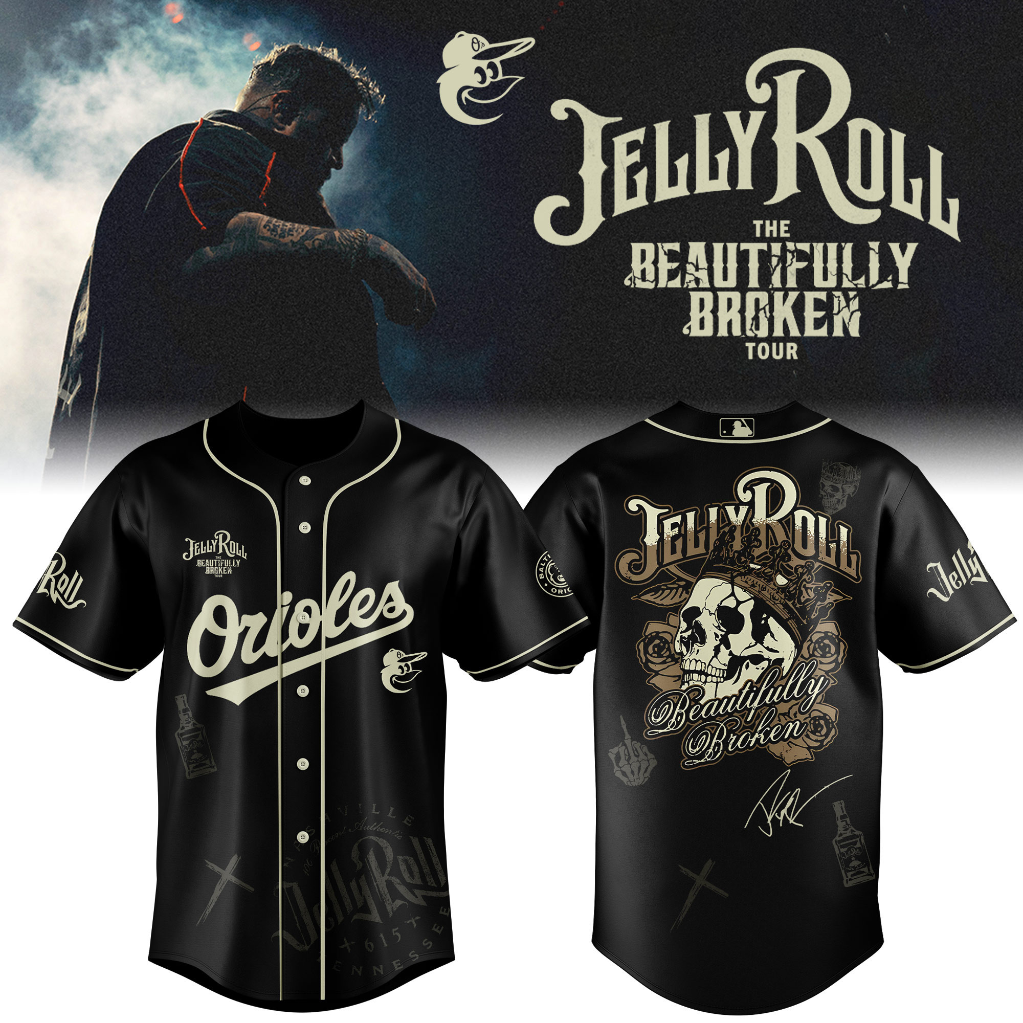 Baltimore Orioles X Jelly Roll Baseball Jersey 2025 Gift For Baseball Fans