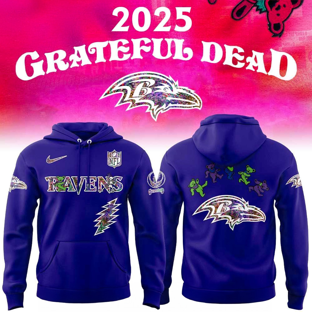 Baltimore Ravens Grateful Dead Night 2025 Hoodie Baltimore Ravens Merch Gifts For Brother