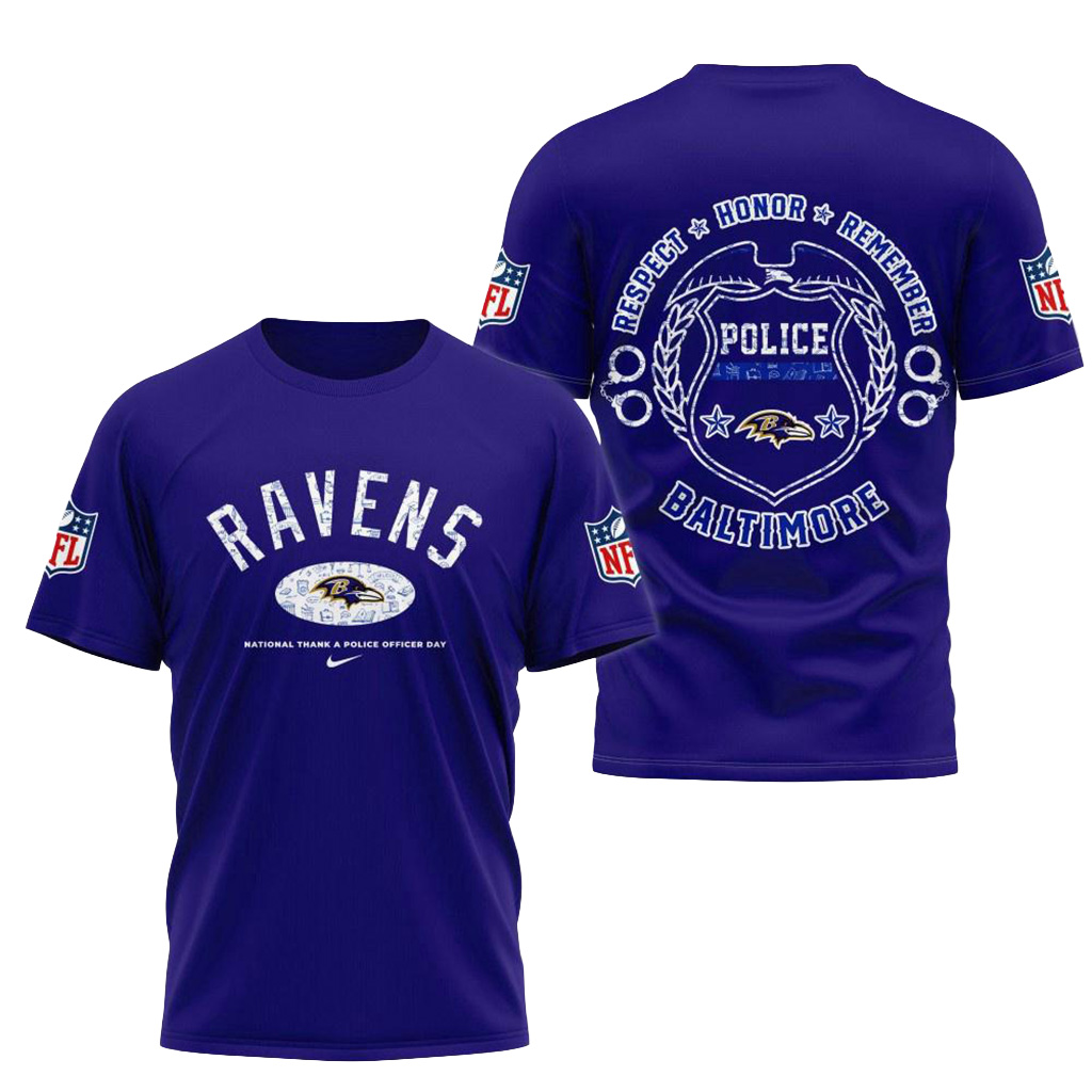 Baltimore Ravens National Thank A Police Officer Day Shirt Baltimore Ravens Merch Fans Gifts