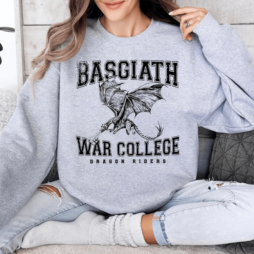 Basgiath War College Sweatshirt Grey Dragon Riders Sweatshirt Best Gift For Daughter