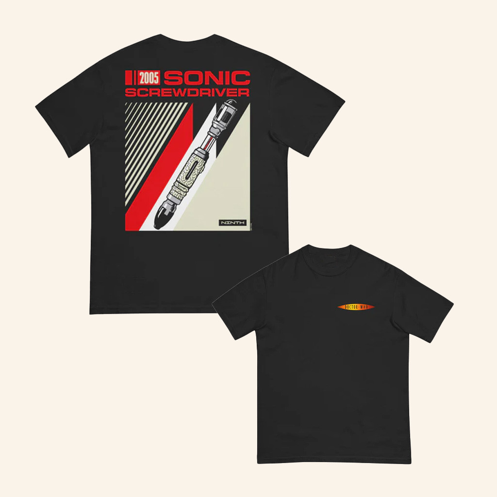 BBC Merch Doctor Who Sonic Screwdriver Ninth Shirt Birthday Gift For Husband