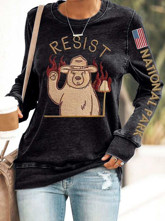 Bear Resist Protect Our National Parks Sweatshirt Save Our National Parks Services Protest