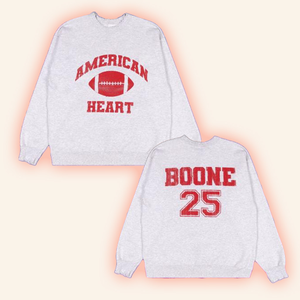 Benson Boone Merch American Heart Crewneck Sweatshirt Gifts For Him