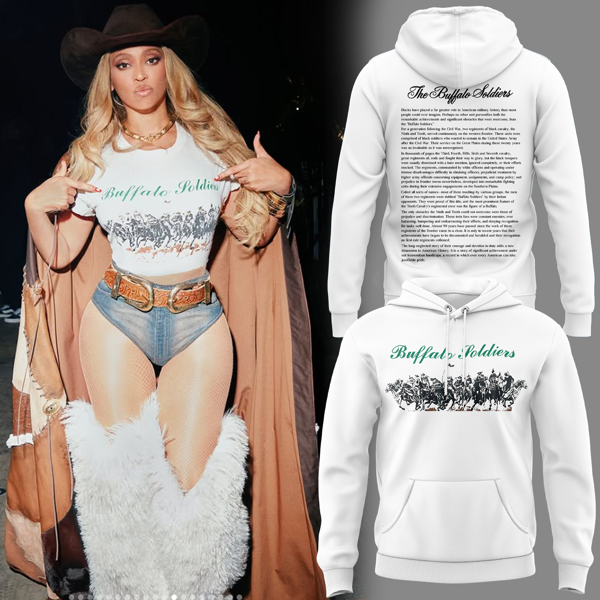 Beyonce Wearing Buffalo Soldier 2025 Hoodie Music Gift Ideas For Guys