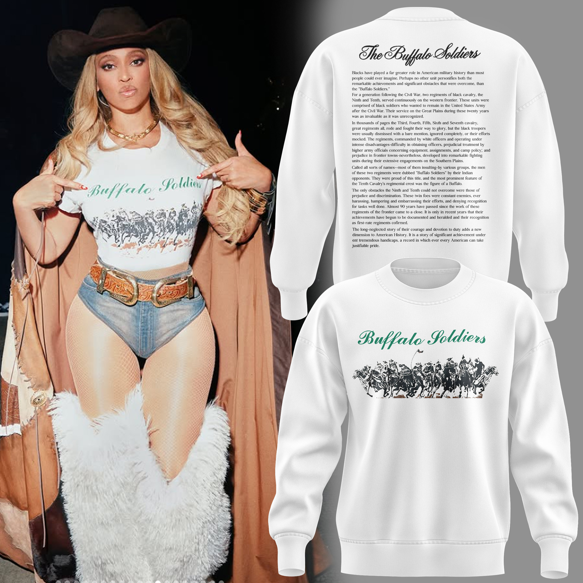 Beyonce Wearing Buffalo Soldier 2025 Sweatshirt Music Gift Ideas For Guys