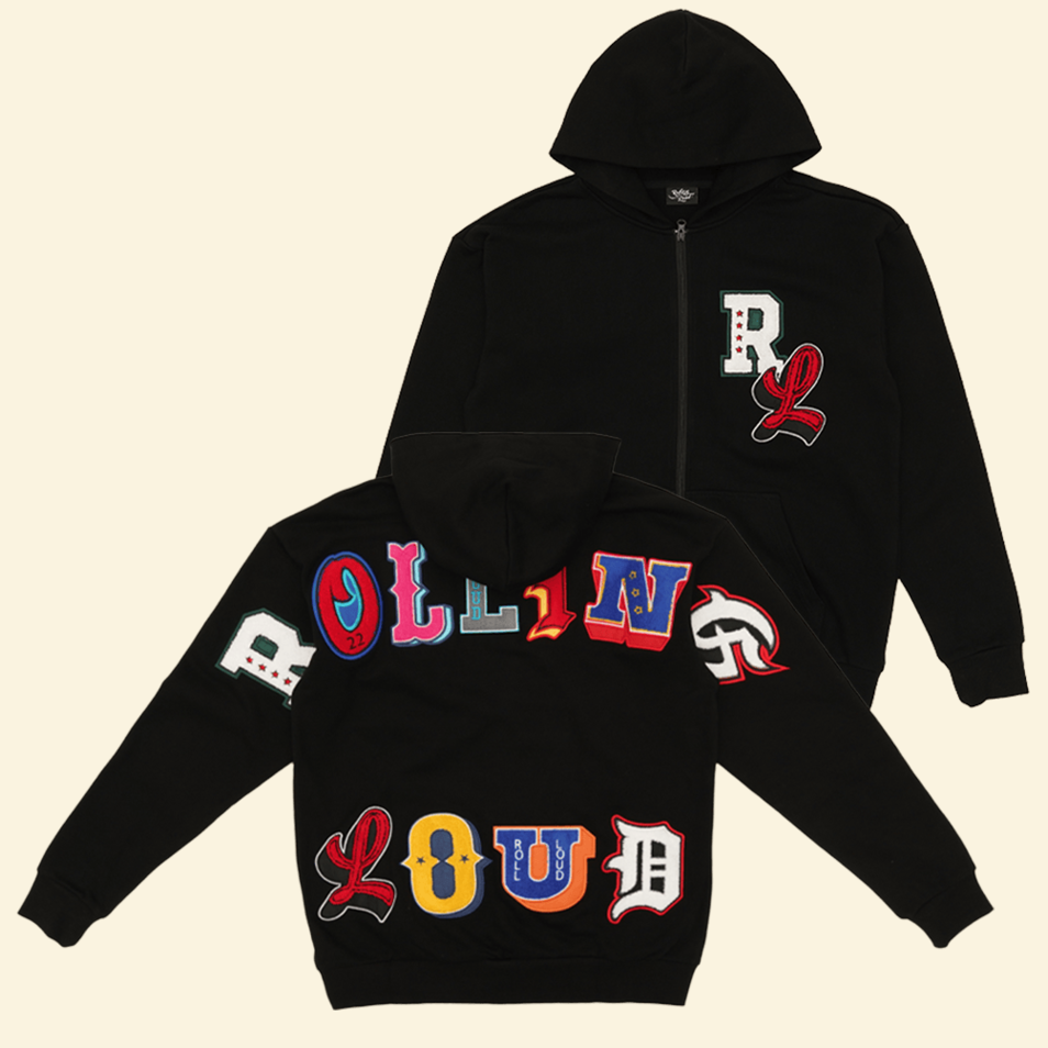 Big Chenille Zip-Up Hoodie Rolling Loud Merch Gifts For Music Fans Birthday Gifts For Dudes