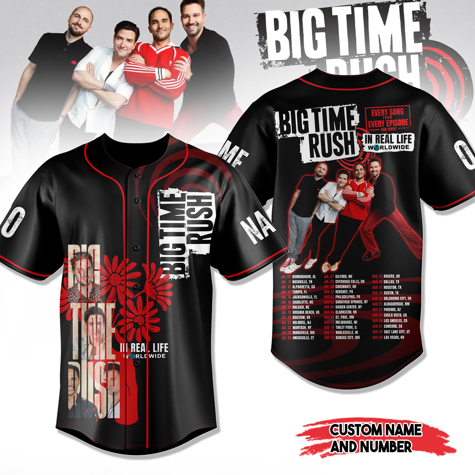 Big Time Rush Music Personalized Baseball Jersey For Fans