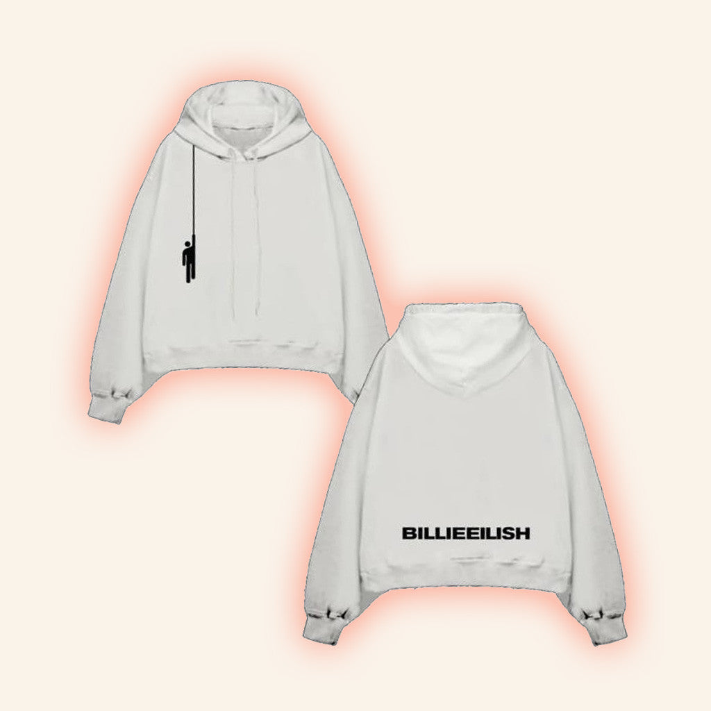 Billie Eilish Merch Hanging Blohsh White Hoodie Gifts For Besties