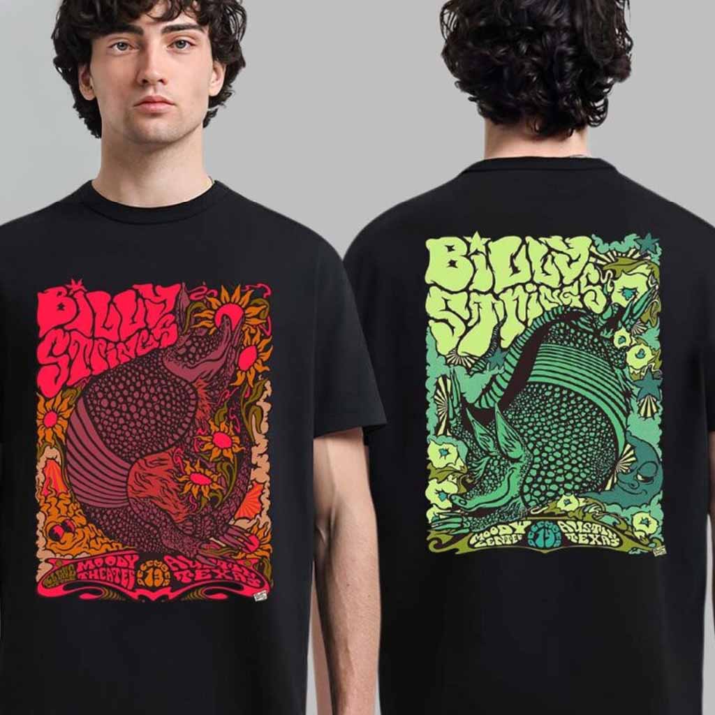 Billy Strings Combined Night 1 And 2 Poster For Full Show In Austin Texas At Moody Theater On December 13 And 14 2024 T-Shirt Billy Strings Merch