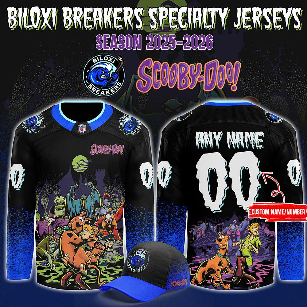 Biloxi Breakers X Scooby doo Night Custom Hockey Jersey 2025 Fan Merch