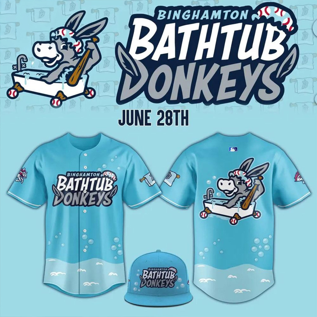 Binghamton Rumble Ponies Bathtub Donkeys Baseball Jersey Best Gifts For Baseball Fans
