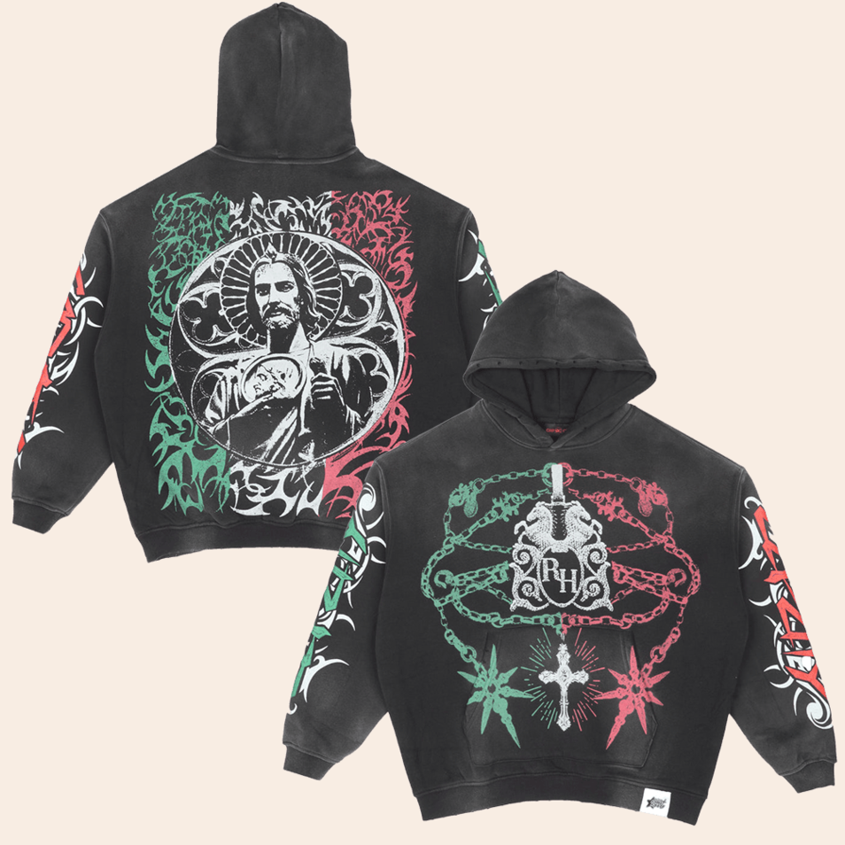 Black And Mexico Wash Hoodie Rancho Humilde Merch Rancho Humilde Hoodie Music Fan Gifts