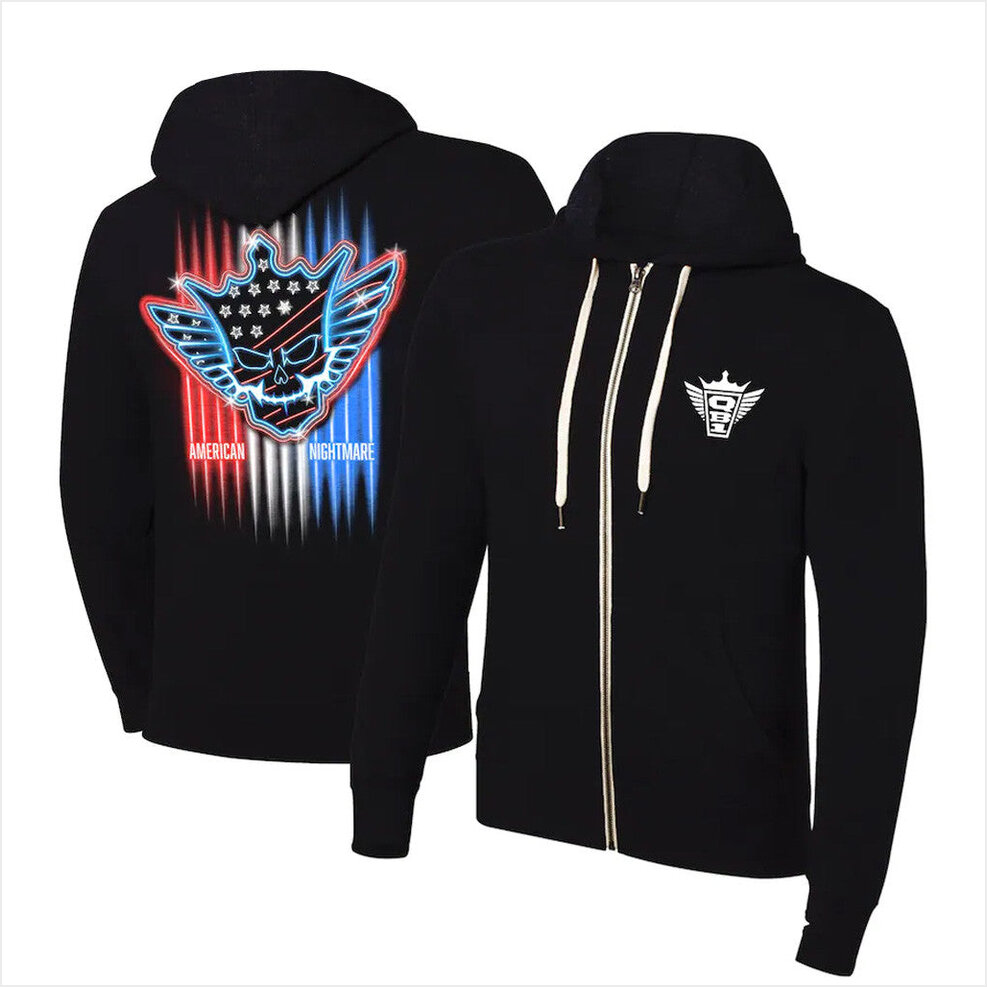 Black Cody Rhodes Neon American Nightmare Zip Hoodie Cody Rhodes Merch Dad Birthday Gifts