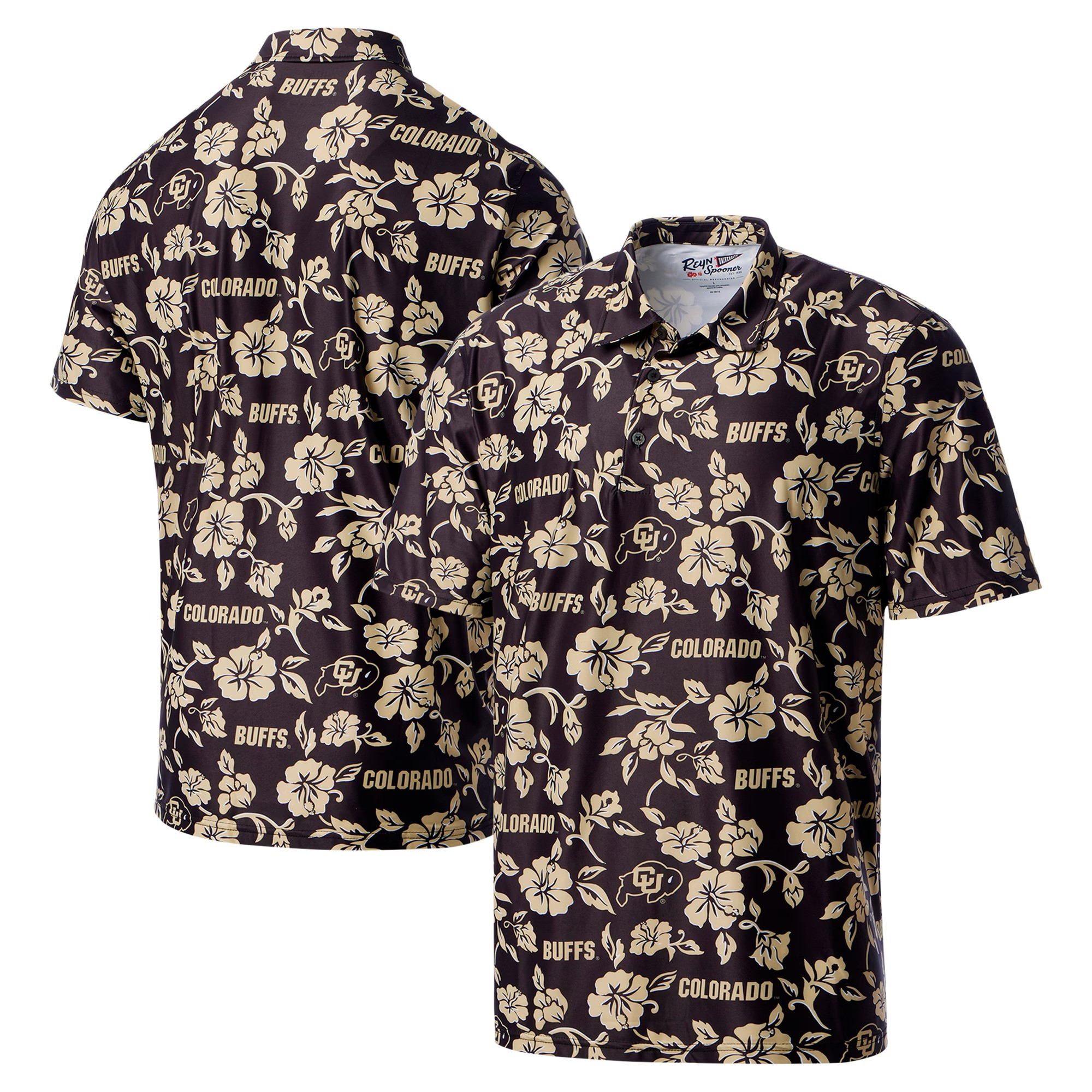 Black Colorado Buffaloes Polo Shirt NCAA Aloha Shirt Great Father's Day Gifts For Football Fan