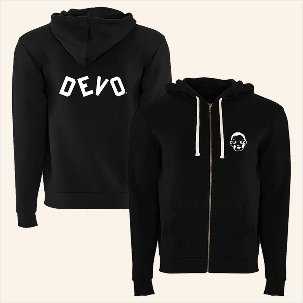 Black Devo Zip Hoodie Devo Merch Gift Ideas For Husband Birthday Gifts For Friends