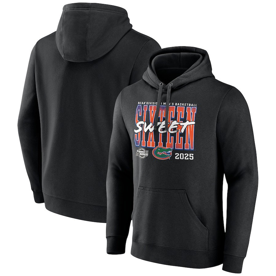 Black Florida Gators 2025 NCAA Men's Basketball Tournament March Madness Sweet 16 Hoodie