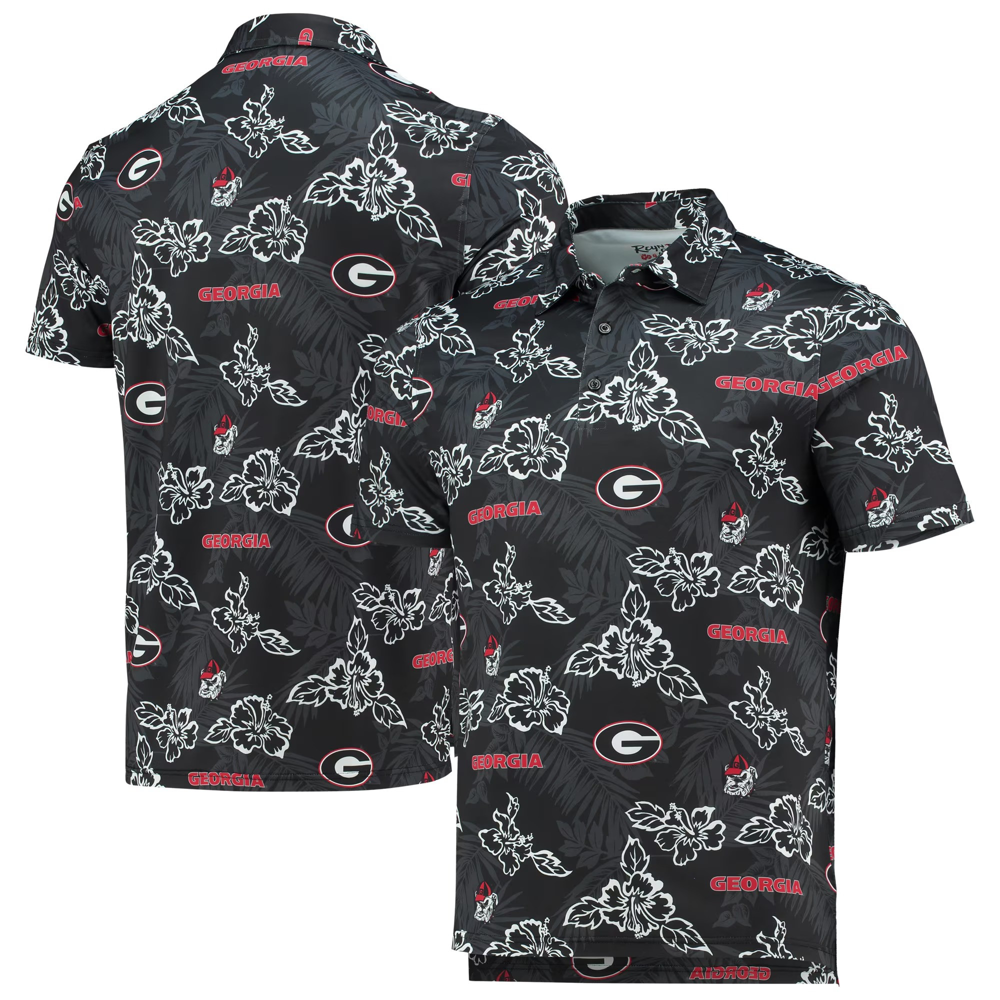Black Georgia Bulldogs Polo Shirt NCAA Aloha Shirt Cool Gifts For Dad For Football Fan
