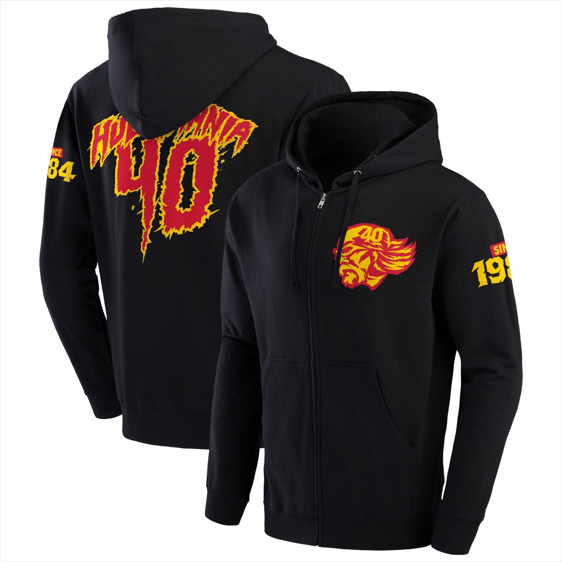 Black Hulk Hogan 40 Years Fullzip Hoodie Hulk Hogan Merch BFF Birthday Gifts Christmas Presents