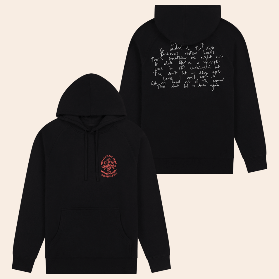 Black Lyric Hoodie Mumford And Sons Merch Rock Band Fans Birthday Gift Cozy Sweatshirt