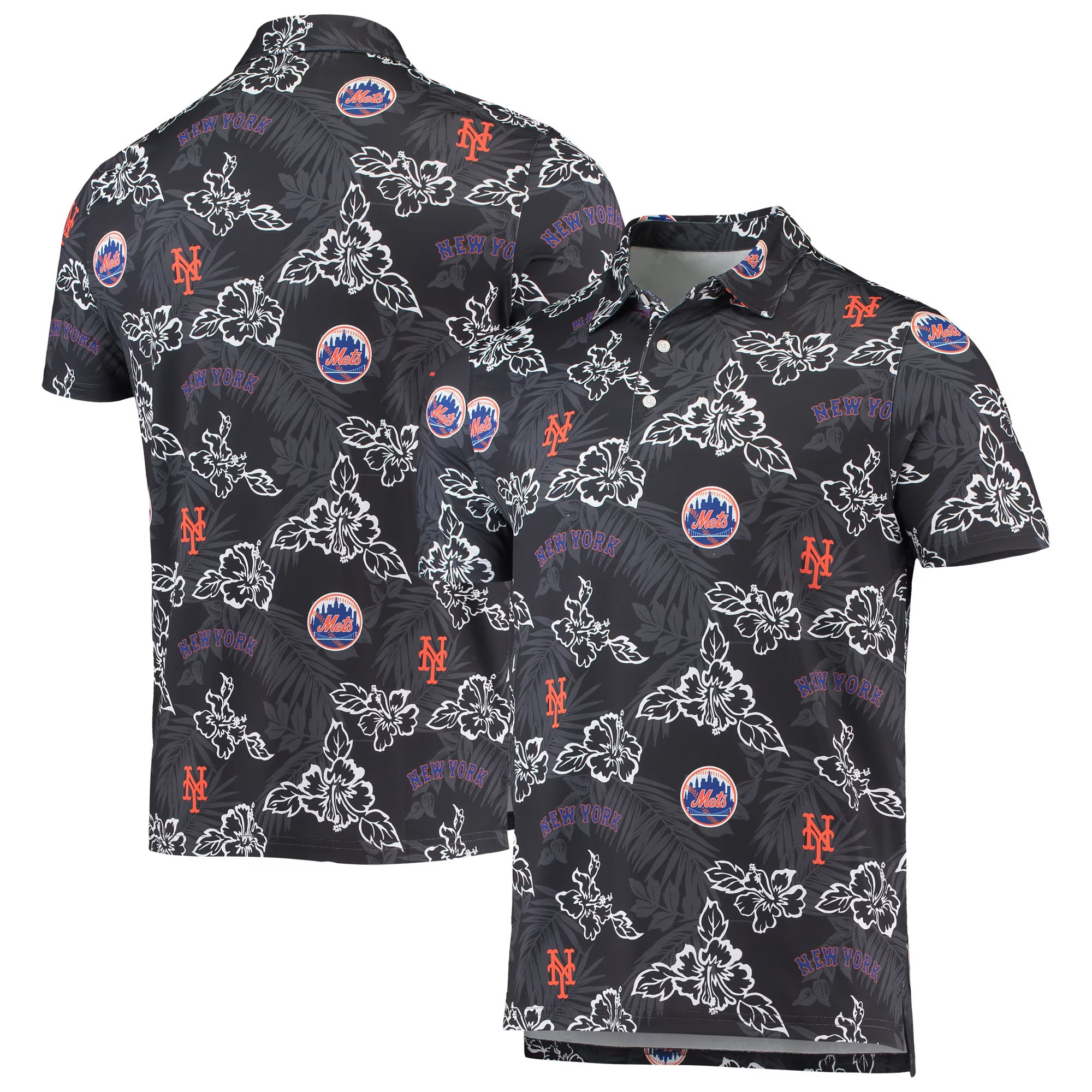 Black New York Mets Polo Shirt MLB Aloha Shirt Cool Gifts For Dad For Baseball Fans