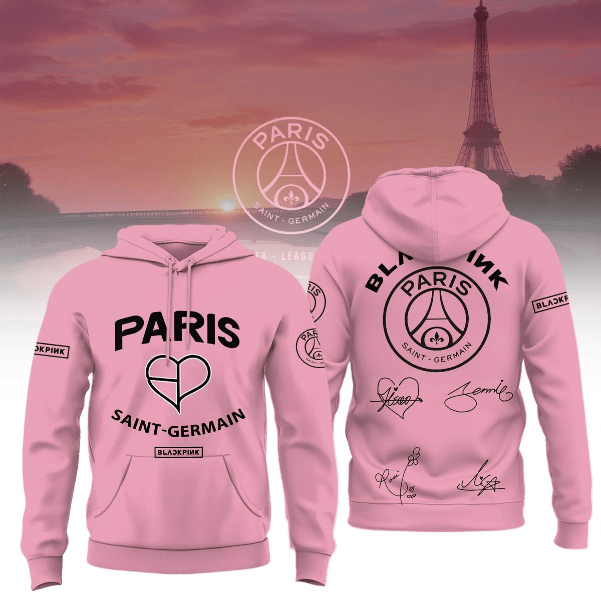 Black Pink X Paris Saint Germain Hoodie Fan Merch Gifts For Girlfriend